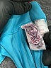 Sugar 100% Polyester Print Teal Blue Dress Size 7 - photo 3