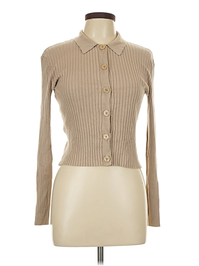 Pre-owned Dress Forum Long Sleeve Blouse In Tan