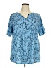 Unbranded Blue Short Sleeve Henley Size 3X - photo 1