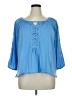 French Laundry 100% Polyester Blue 3/4 Sleeve Blouse Size 1X - photo 1