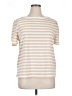 Caslon Stripes Ivory Short Sleeve Turtleneck Size XL - photo 1