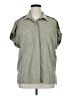 White Birch Stars Green Short Sleeve Blouse Size XL - photo 1