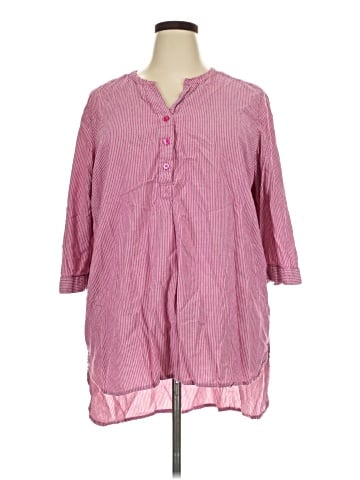 Ellos 3/4 Sleeve Button-Down Shirt (view 1)
