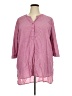 Ellos Pink 3/4 Sleeve Button-Down Shirt Size 22 - photo 1