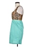 Roberta Oaks Animal Print Teal Cocktail Dress Size XS - photo 5