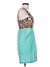Roberta Oaks Animal Print Teal Cocktail Dress Size XS - photo 4