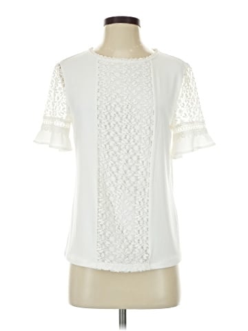 Karl Lagerfeld Paris Short Sleeve Blouse (view 1)