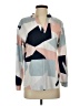 Unbranded 100% Polyester Color Block Blue Long Sleeve Blouse Size S - photo 1