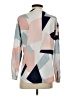 Unbranded 100% Polyester Color Block Blue Long Sleeve Blouse Size S - photo 2