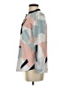Unbranded 100% Polyester Color Block Blue Long Sleeve Blouse Size S - photo 5