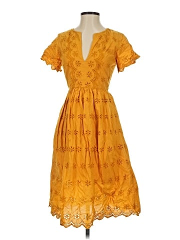 Madewell Scalloped Eyelet Midi Dress (view 1)