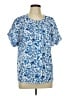 Unbranded 100% Polyester Blue Short Sleeve Blouse Size L - photo 1