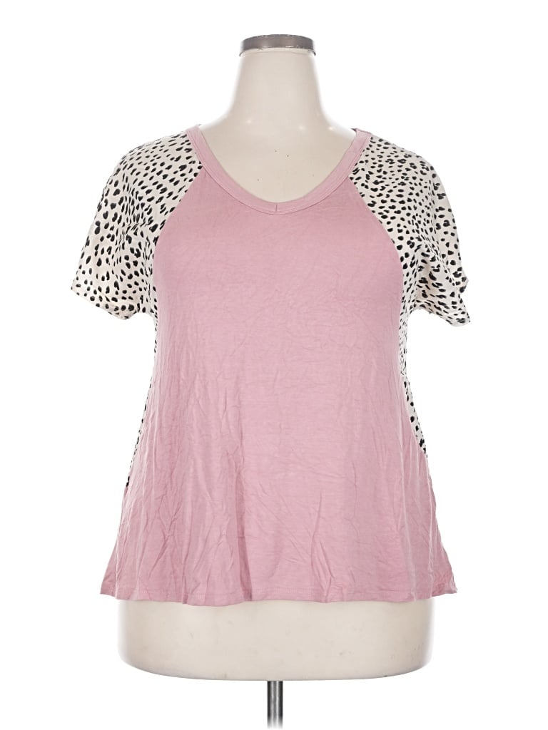 Pre-owned M&s Short Sleeve Top Pink Sweetheart Neckline Tops