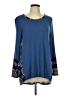 Sun & Moon Blue Long Sleeve Blouse Size L - photo 1
