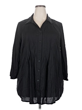 Woman Within 3/4 Sleeve Button Down Shirt