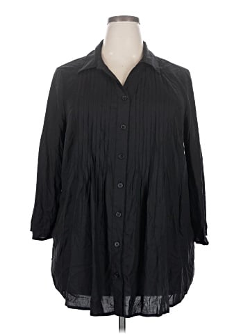 Woman Within 3/4 Sleeve Button-Down Shirt (view 1)