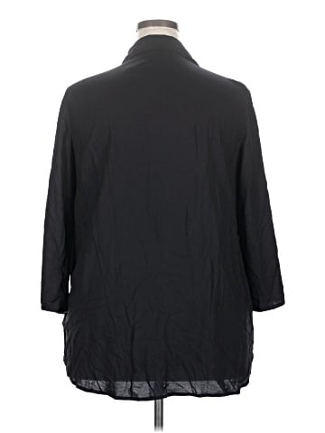 Woman Within 3/4 Sleeve Button-Down Shirt (view 2)