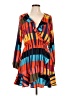 Express 100% Polyester Print Orange Casual Dress Size L - photo 1