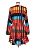 Express 100% Polyester Print Orange Casual Dress Size L - photo 2
