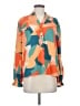 Fate Color Block Orange 3/4 Sleeve Blouse Size S - photo 1
