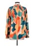 Fate Color Block Orange 3/4 Sleeve Blouse Size S - photo 2