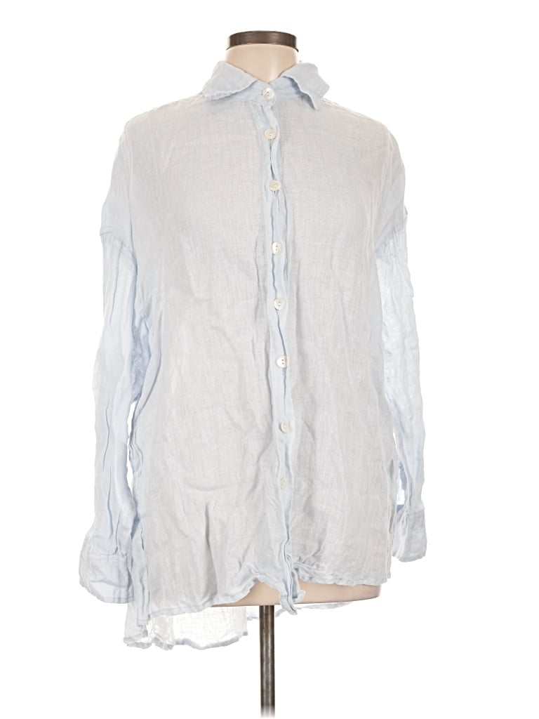 Pre-owned Vitamin A Long Sleeve Button Down Shirt In Silver