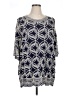 Solitaire 100% Rayon Blue 3/4 Sleeve Blouse Size 1X - photo 1