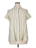 Max Studio Stripes Yellow Short Sleeve Blouse Size XL - photo 1