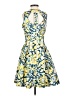 H&M 100% Polyester Print Yellow Cocktail Dress Size 6 - photo 2