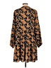 Nine West 100% Polyester Print Brown Casual Dress Size L - photo 2