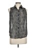 Body Central 100% Polyester Houndstooth Gray Sleeveless Blouse Size L - photo 1