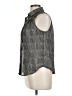 Body Central 100% Polyester Houndstooth Gray Sleeveless Blouse Size L - photo 5