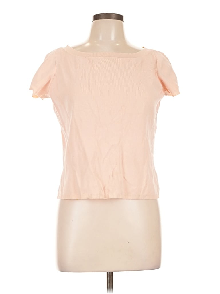 Pre-owned Worthington Short Sleeve Top Pink Sweetheart Neckline Tops