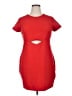 Express Outlet Solid Red Casual Dress Size XL - photo 1