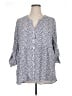 Soirée 100% Rayon Blue 3/4 Sleeve Button-Down Shirt Size 1X - photo 1