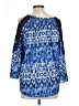 New York Laundry 100% Polyester Blue 3/4 Sleeve Blouse Size L (petite) - photo 2