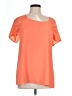Gibson 100% Polyester Orange Short Sleeve Blouse Size L - photo 1