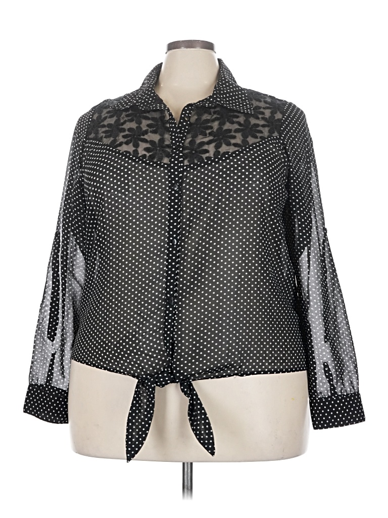 Pre-owned Torrid Long Sleeve Blouse In Black
