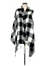 BCBGeneration 100% Acrylic Checkered-gingham Black Gray Poncho One size - photo 1