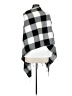 BCBGeneration 100% Acrylic Checkered-gingham Black Gray Poncho One size - photo 2