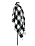 BCBGeneration 100% Acrylic Checkered-gingham Black Gray Poncho One size - photo 4