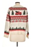 Unbranded 100% Acrylic Print Ivory Pullover Sweater Size L - photo 2