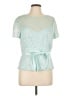 Alex Evenings Teal Blue Short Sleeve Top Size Lg Petite - photo 1