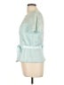 Alex Evenings Teal Blue Short Sleeve Top Size Lg Petite - photo 5