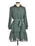 Max Studio 100% Polyester Chevron-herringbone Green Casual Dress Size M (estimated) - photo 1