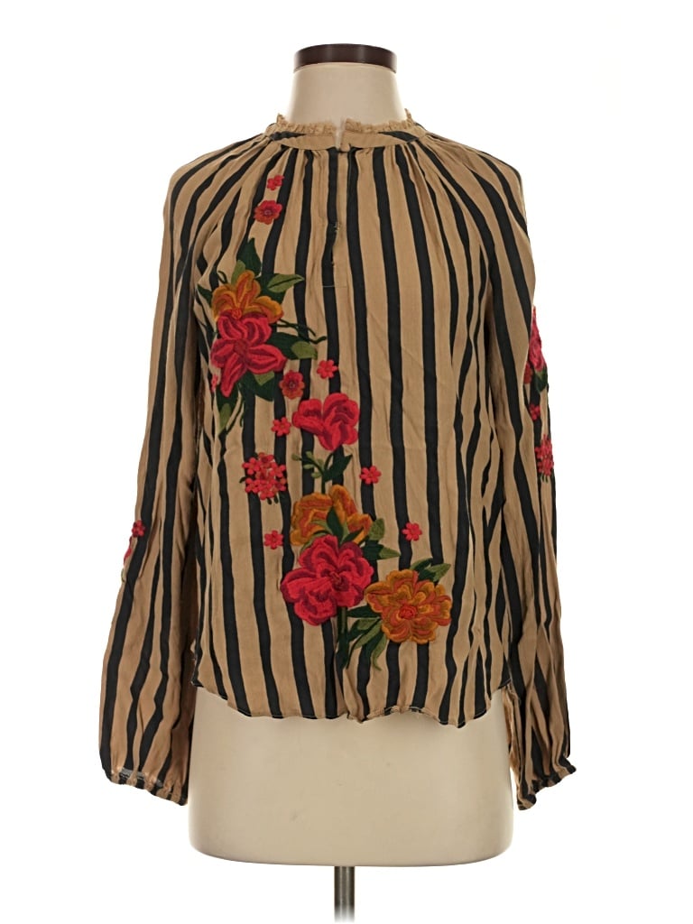 Pre-owned Akemi + Kin 3/4 Sleeve Blouse In Brown