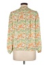 Ann Taylor LOFT 100% Polyester Floral Green Long Sleeve Blouse Size M - photo 2