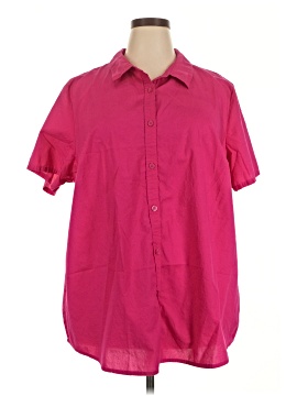 Woman Within Short Sleeve Button Down Shirt