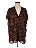 Adrienne Animal Print Brown Kimono Size M - photo 1