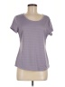 90 Degree by Reflex Solid Stripes Purple Active T-Shirt Size M - photo 1